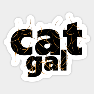 Cat Gal Orange Hair Sticker